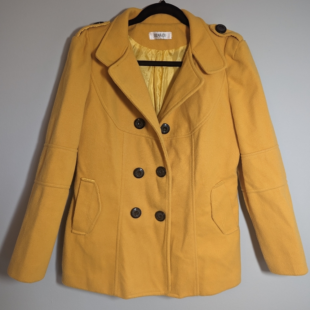 Yellow Women's Pea Coat